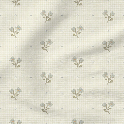 Stitched Sweetpea | Brown & Blue