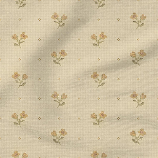 Stitched Sweetpea | Mustard & Cream