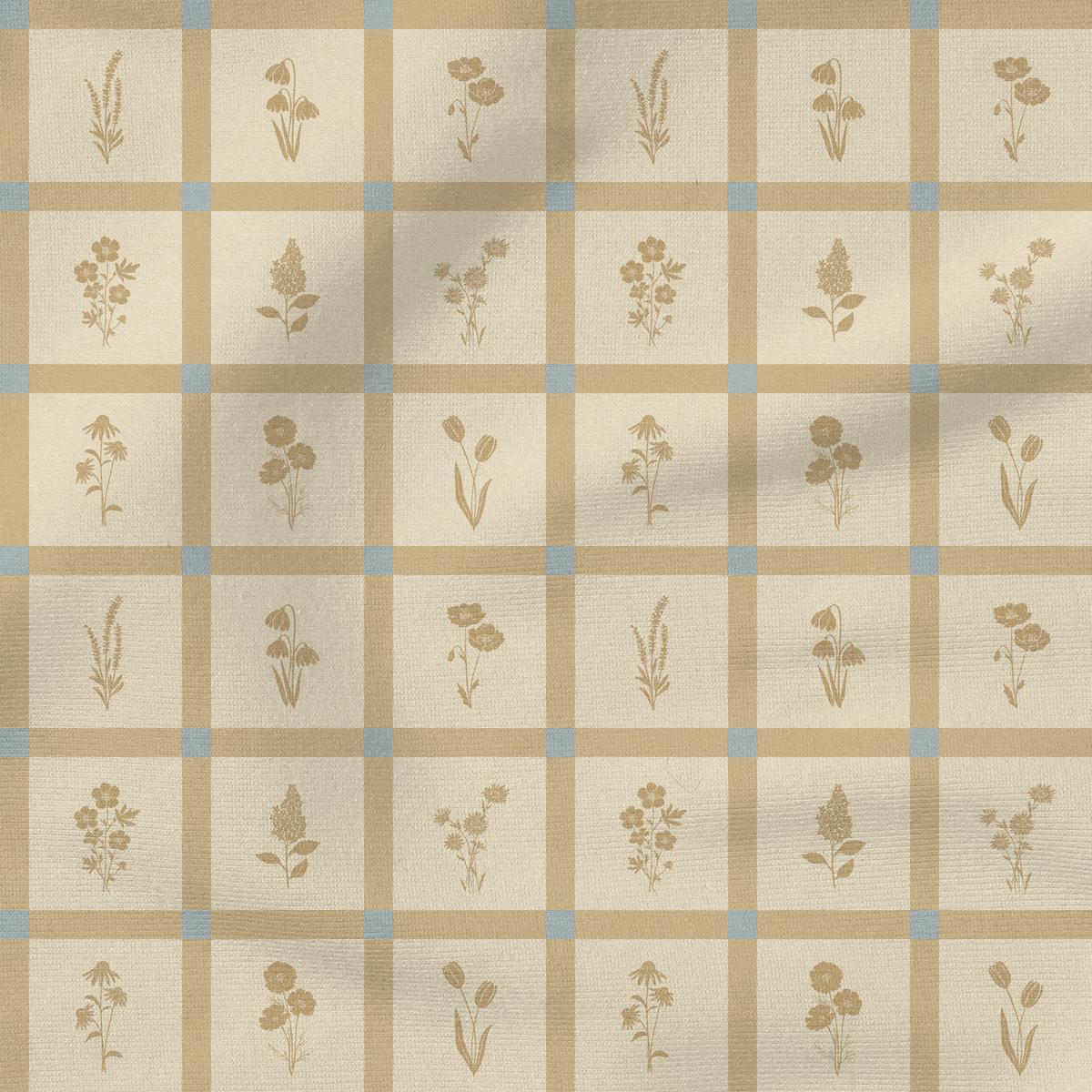 Woven Wildflower | Tan & Blue