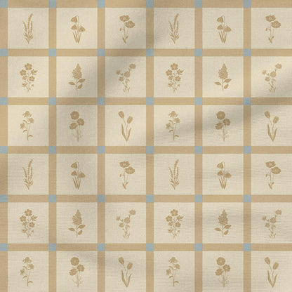 Woven Wildflower | Tan & Blue