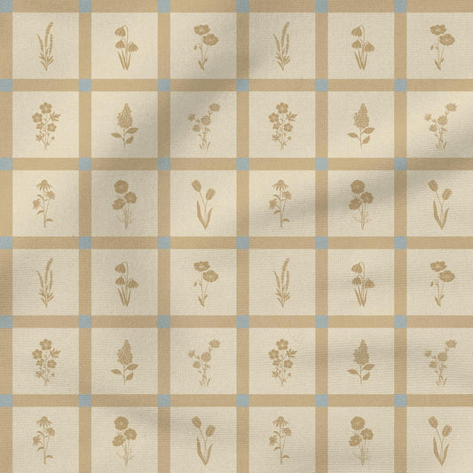 Woven Wildflower | Tan & Blue