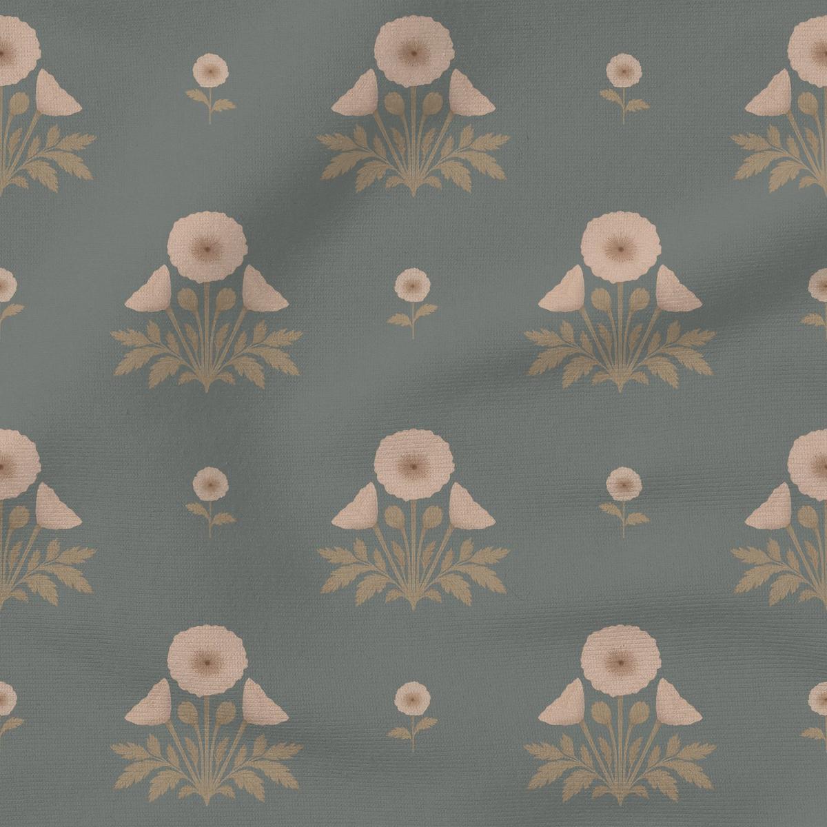 Blooming Poppies | Blue & Cream