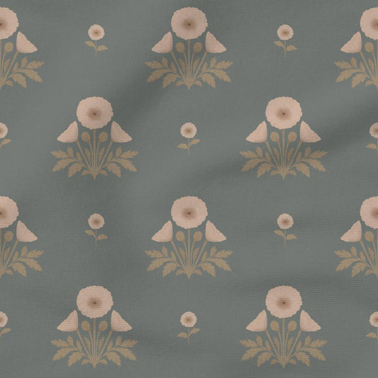 Blooming Poppies | Blue & Cream