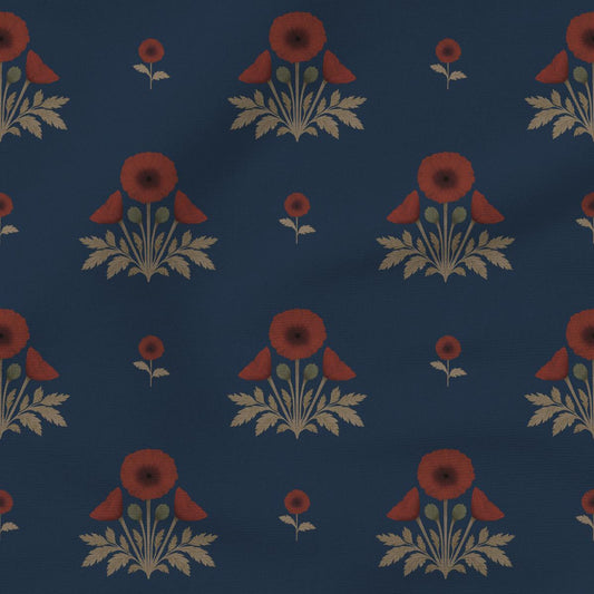 Blooming Poppies | Blue & Red