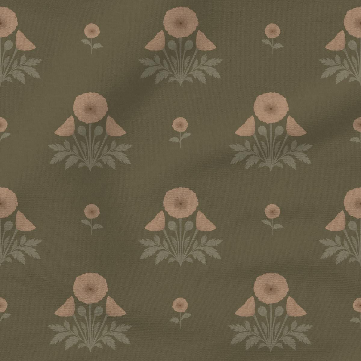 Blooming Poppies | Green & Blush