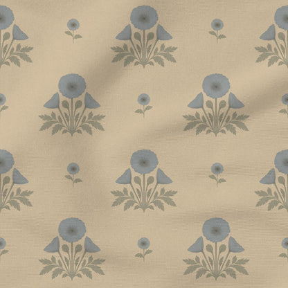 Blooming Poppies | Tan & Blue