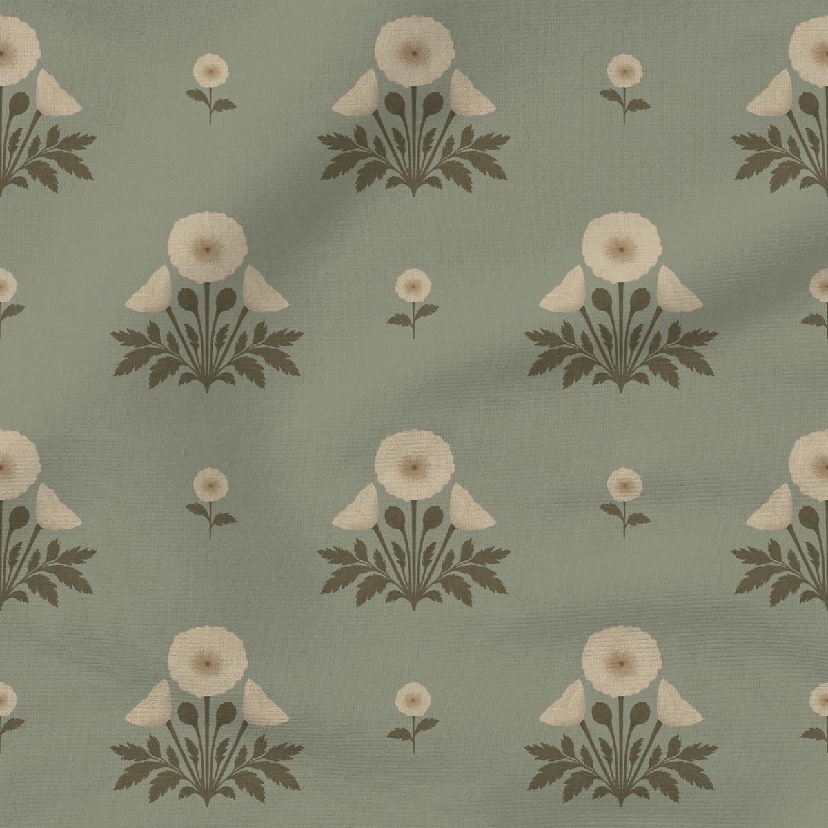 Blooming Poppies | Sage & Cream