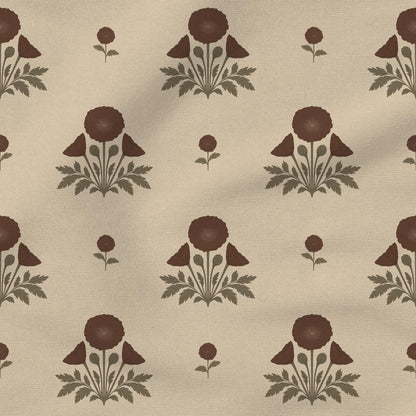 Blooming Poppies | Tan & Maroon