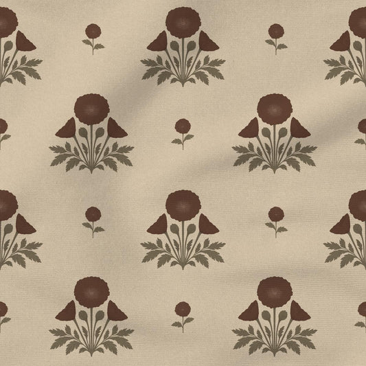 Blooming Poppies | Tan & Maroon