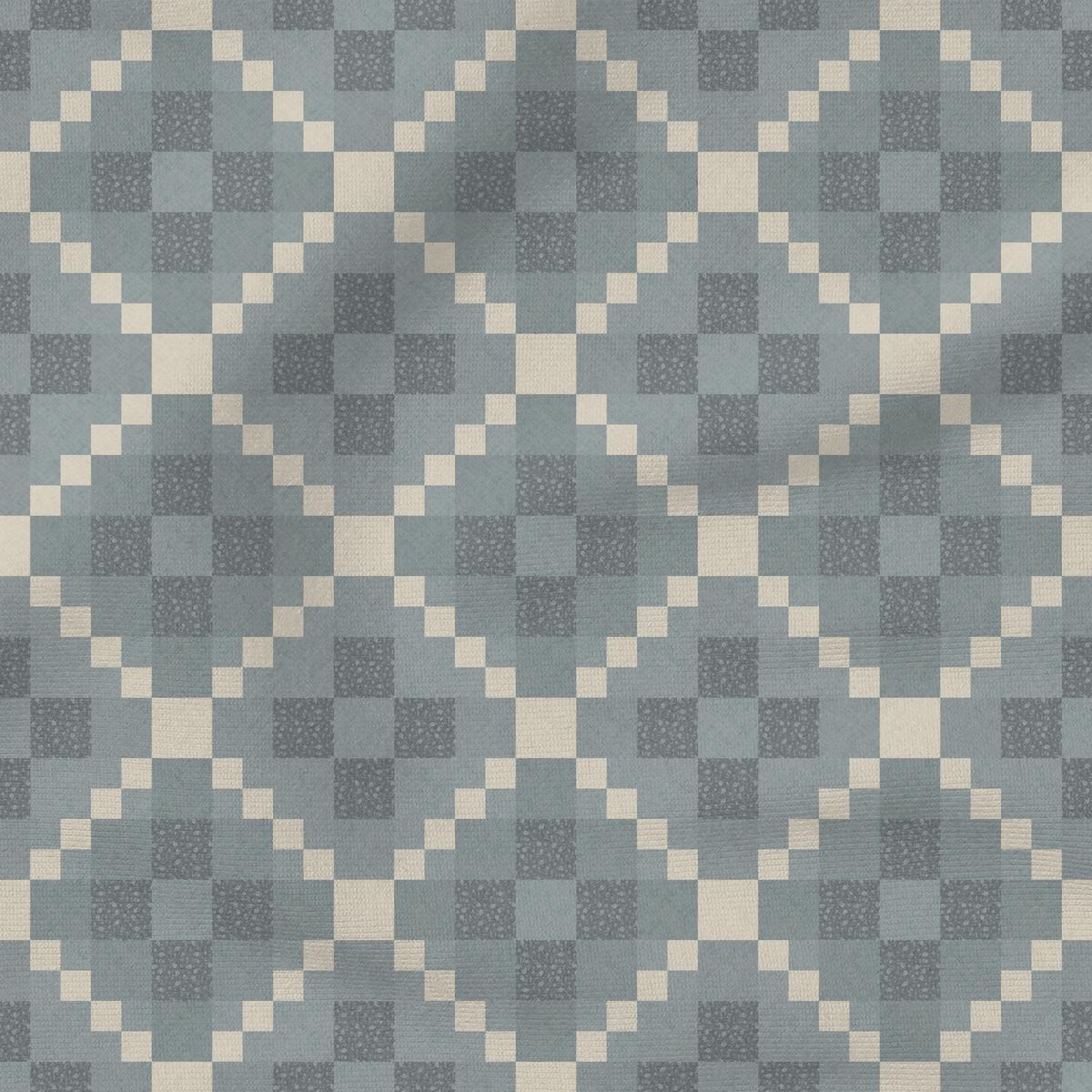 Cottage Quilt | Blue Outlined