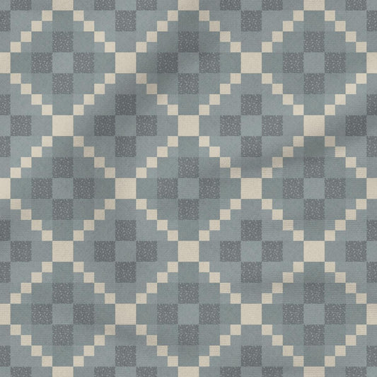 Cottage Quilt | Blue Outlined