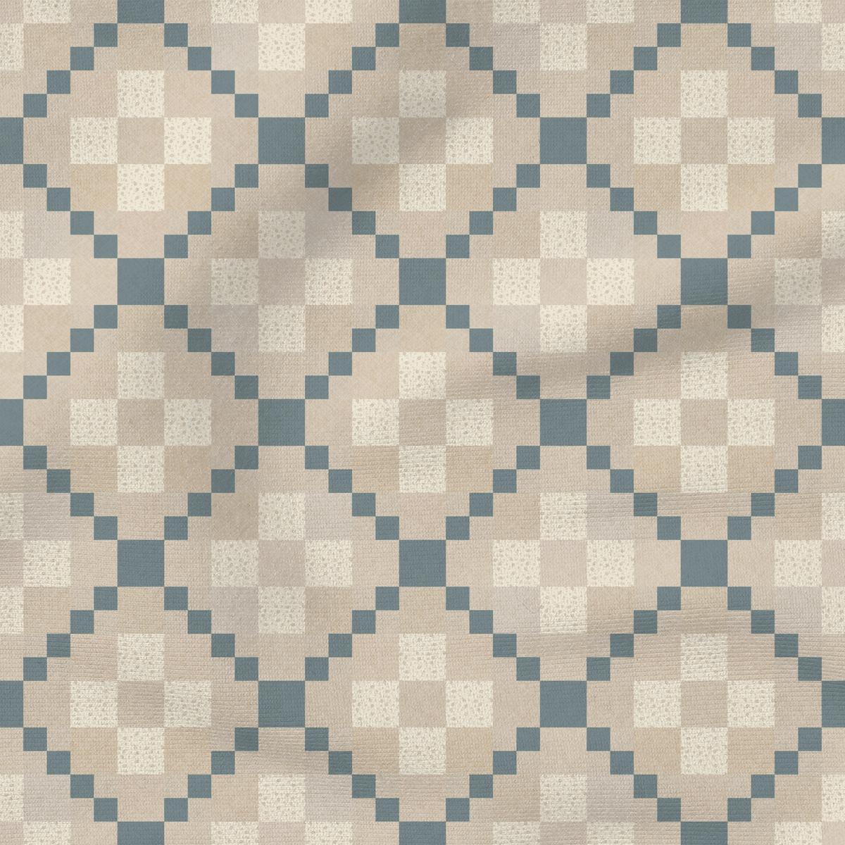 Cottage Quilt | Blue Outline