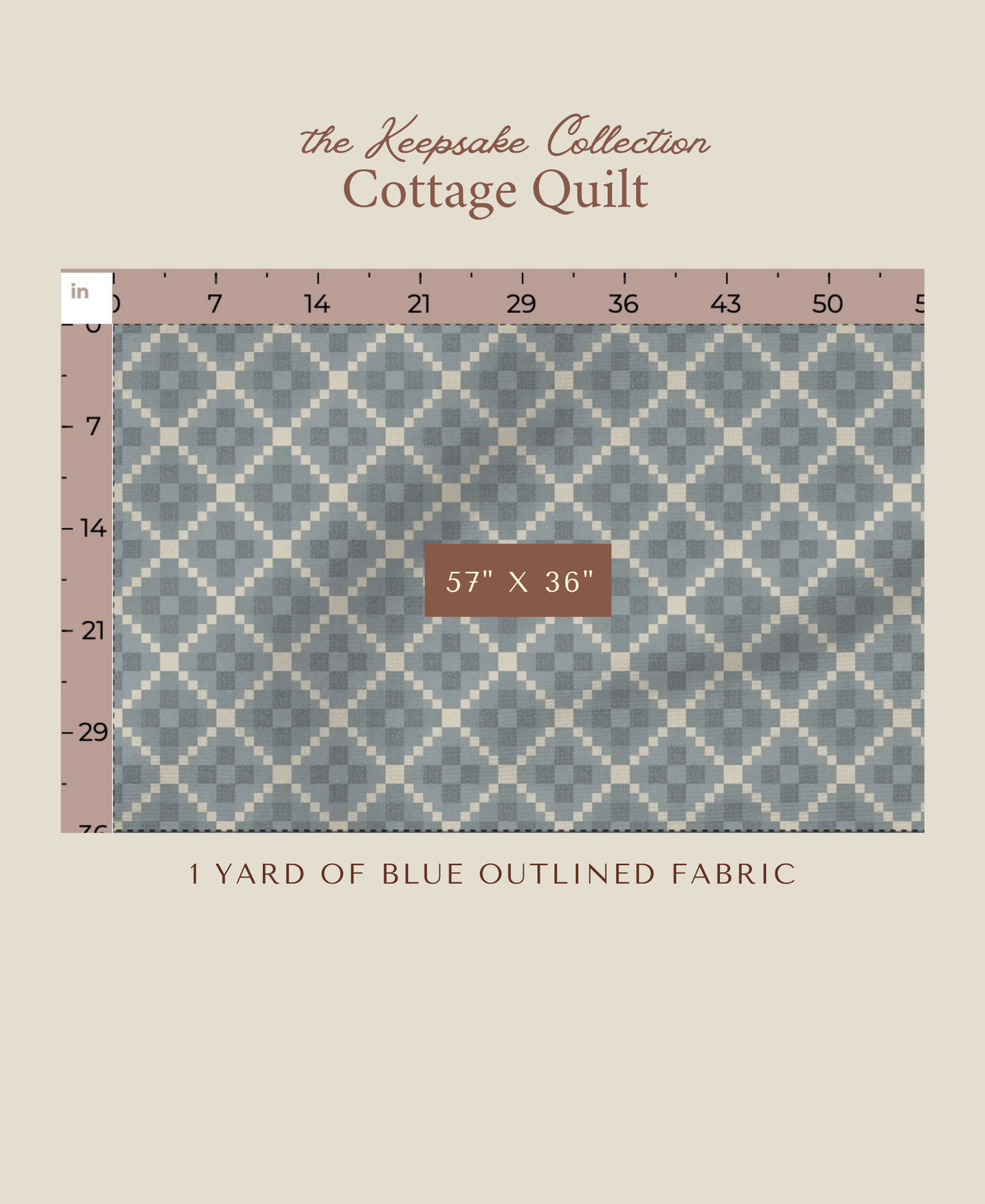 Cottage Quilt | Blue Outlined