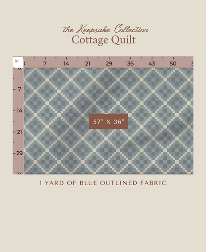 Cottage Quilt | Blue Outlined