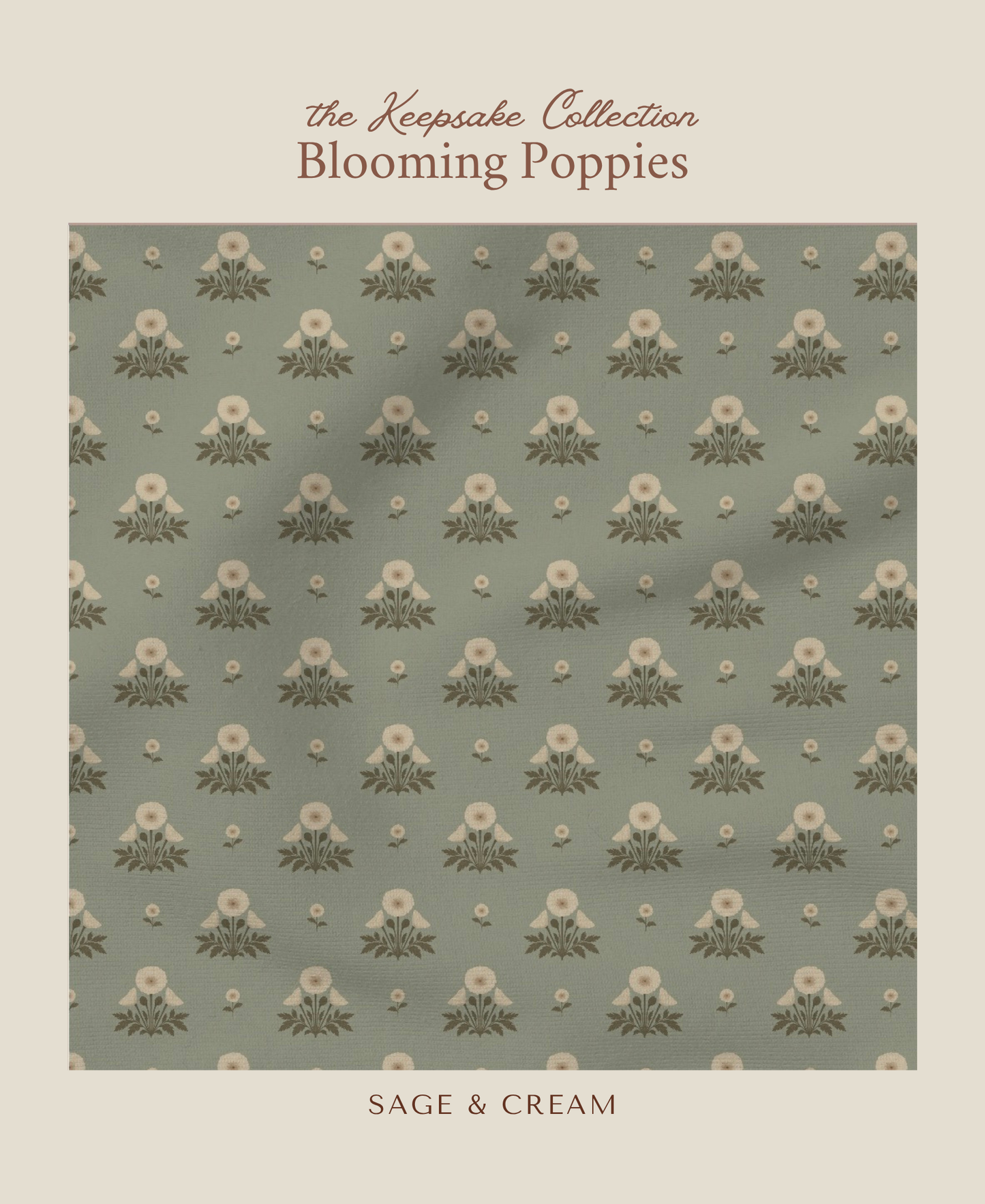 Blooming Poppies | Sage & Cream