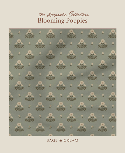 Blooming Poppies | Sage & Cream