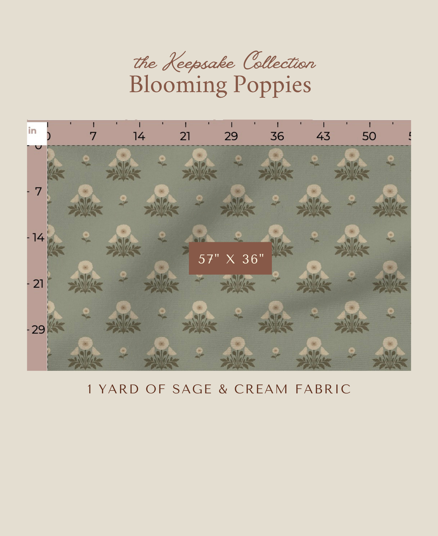 Blooming Poppies | Sage & Cream