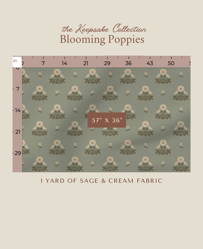 Blooming Poppies | Sage & Cream