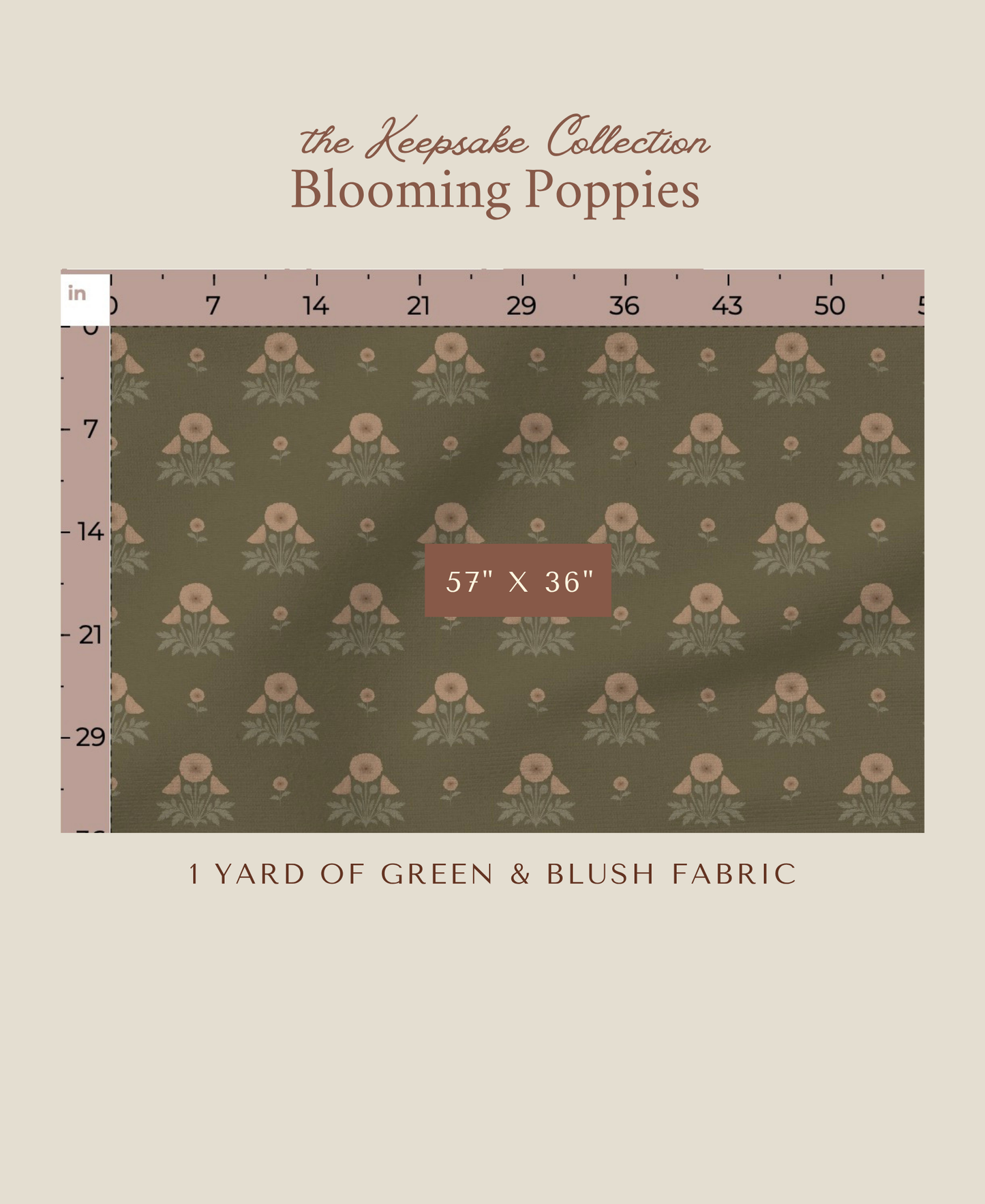 Blooming Poppies | Green & Blush