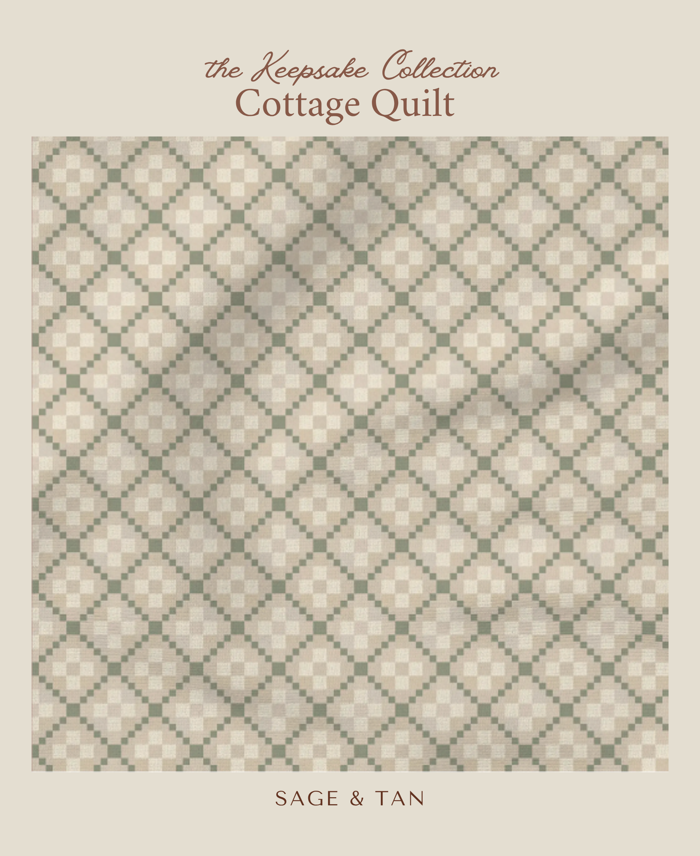 Cottage Quilt | Sage & Tan
