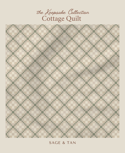 Cottage Quilt | Sage & Tan