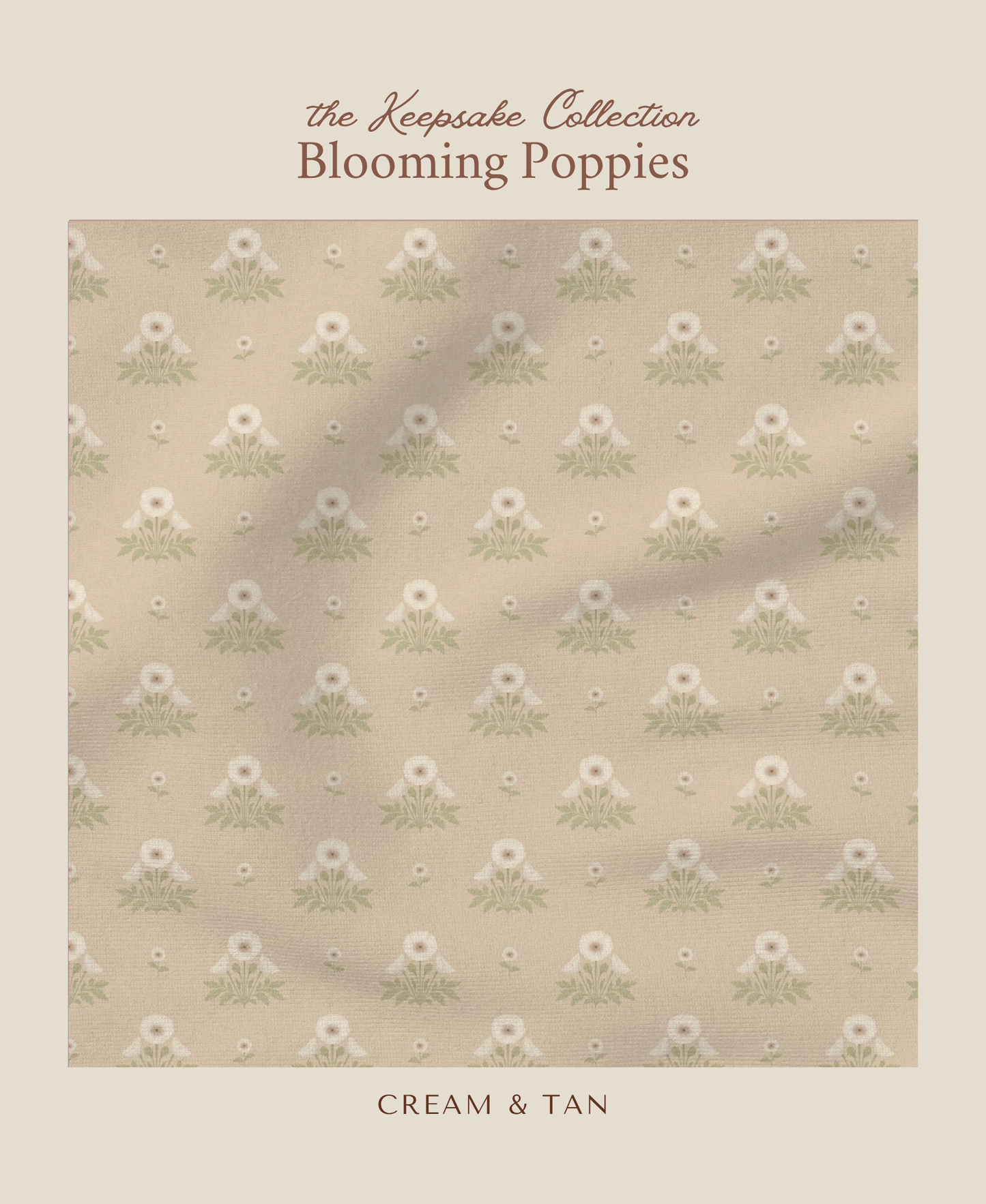 Blooming Poppies | Cream & Tan