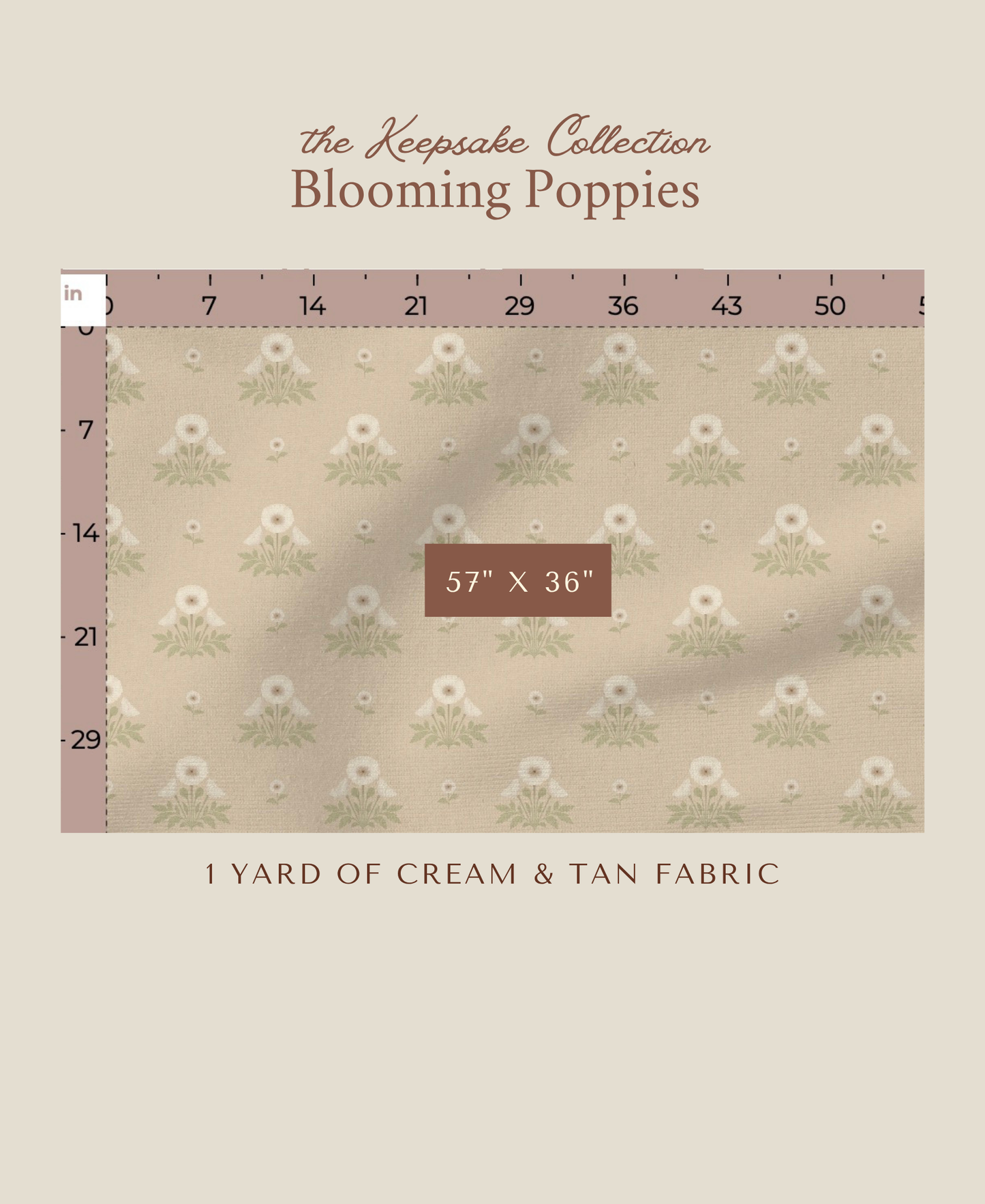 Blooming Poppies | Cream & Tan