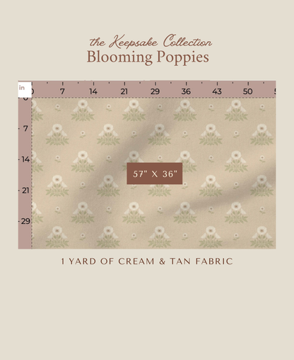 Blooming Poppies | Cream & Tan