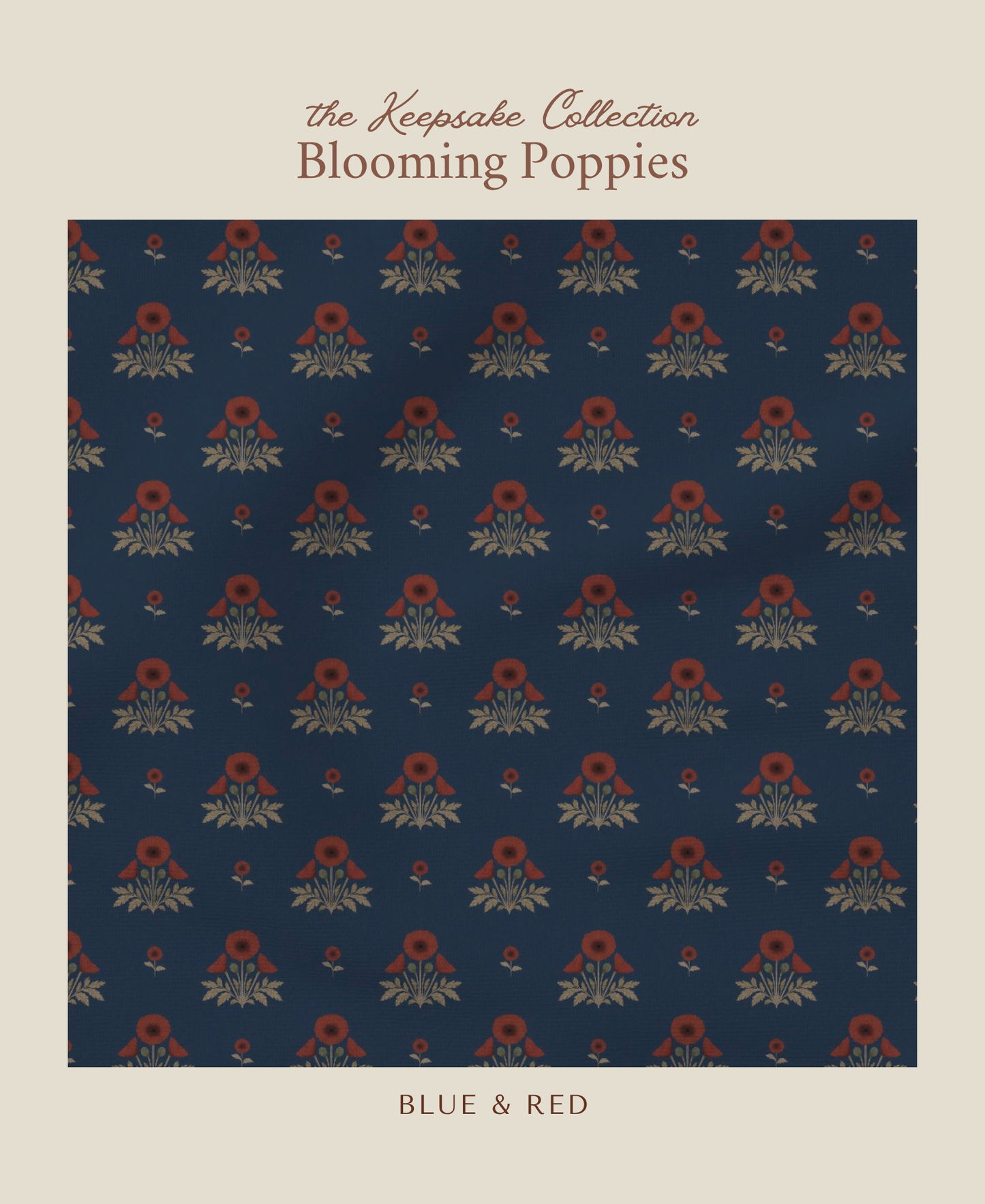 Blooming Poppies | Blue & Red