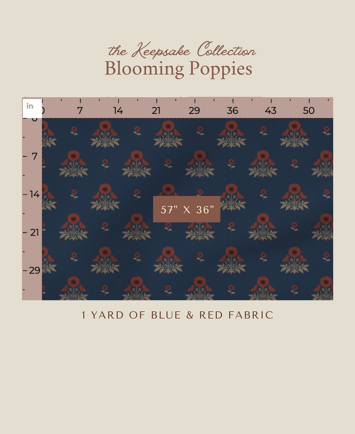 Blooming Poppies | Blue & Red