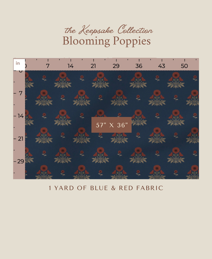 Blooming Poppies | Blue & Red