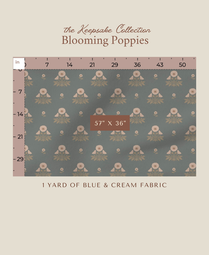 Blooming Poppies | Blue & Cream