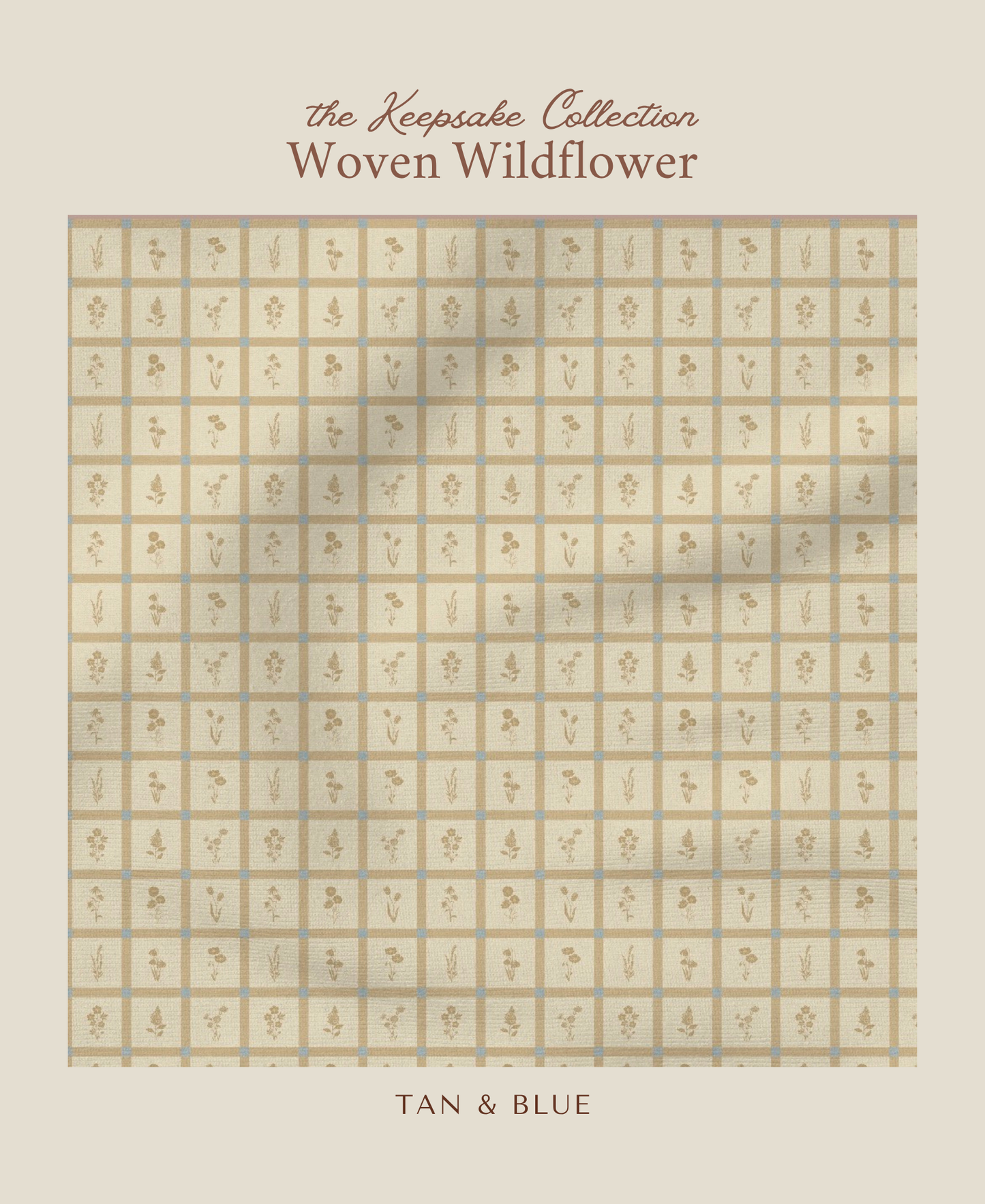 Woven Wildflower | Tan & Blue