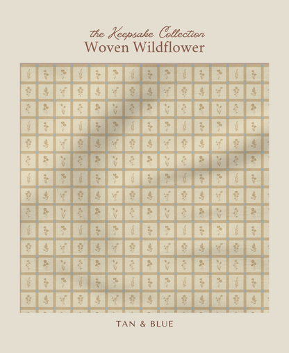 Woven Wildflower | Tan & Blue