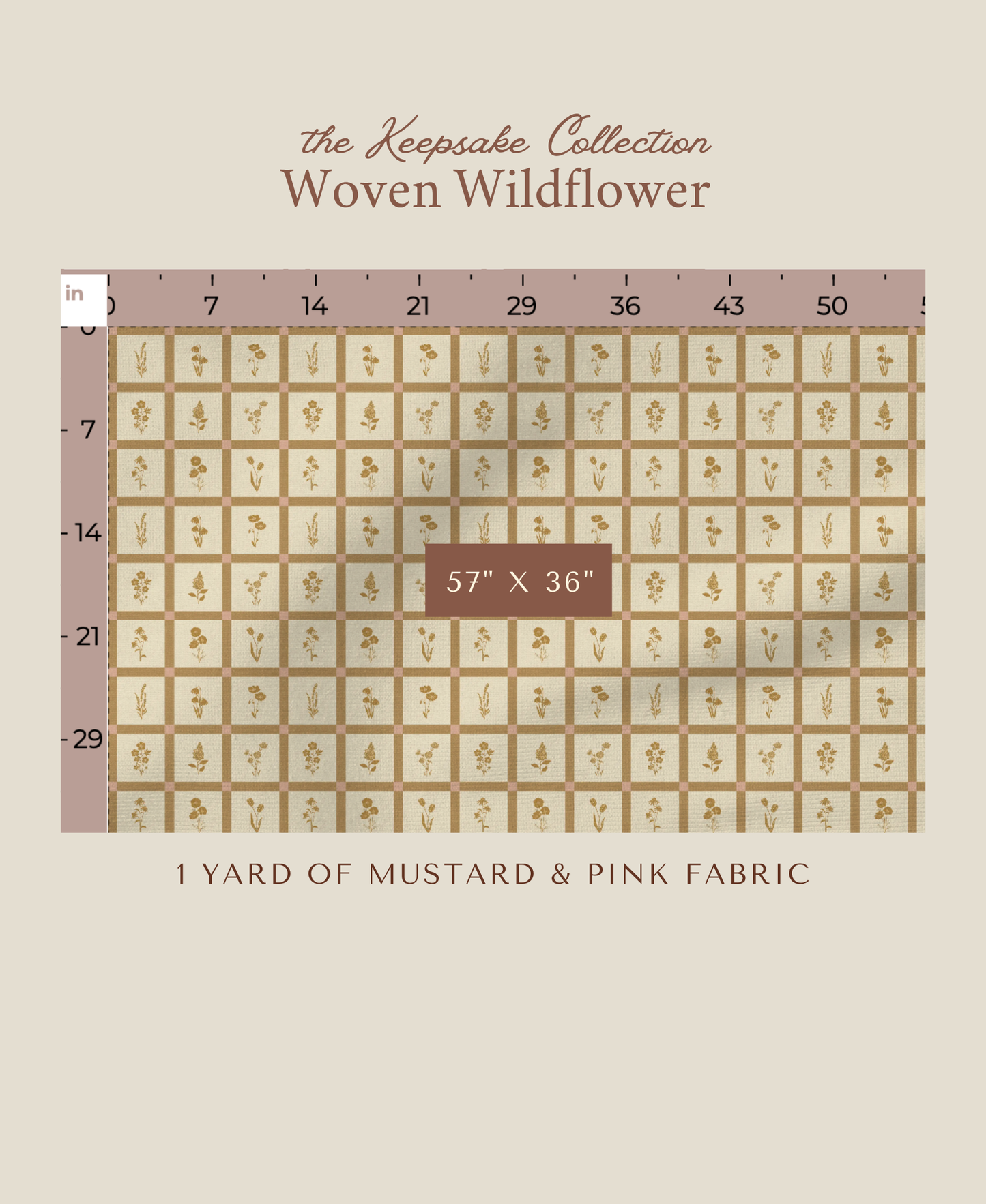 Woven Wildflower | Mustard & Pink