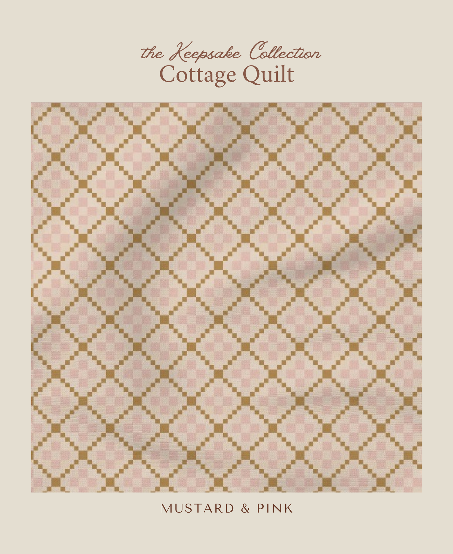 Cottage Quilt | Mustard & Pink