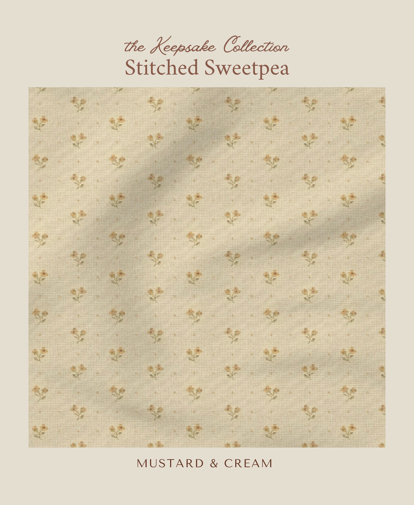 Stitched Sweetpea | Mustard & Cream