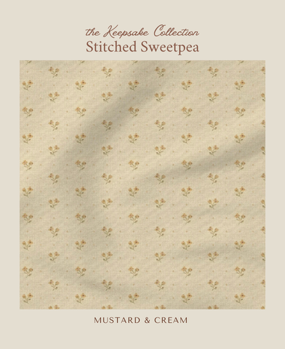 Stitched Sweetpea | Mustard & Cream