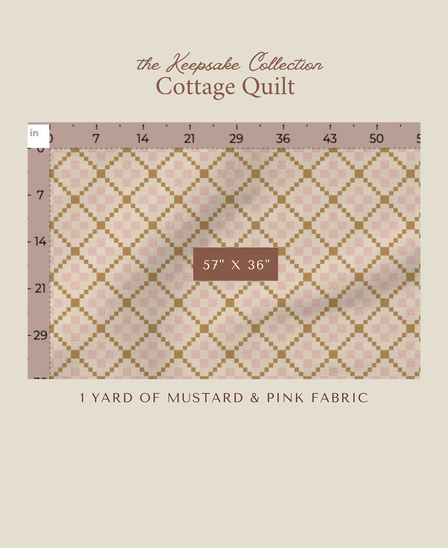 Cottage Quilt | Mustard & Pink