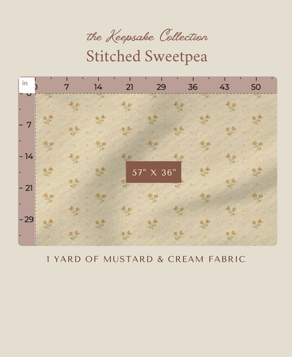 Stitched Sweetpea | Mustard & Cream