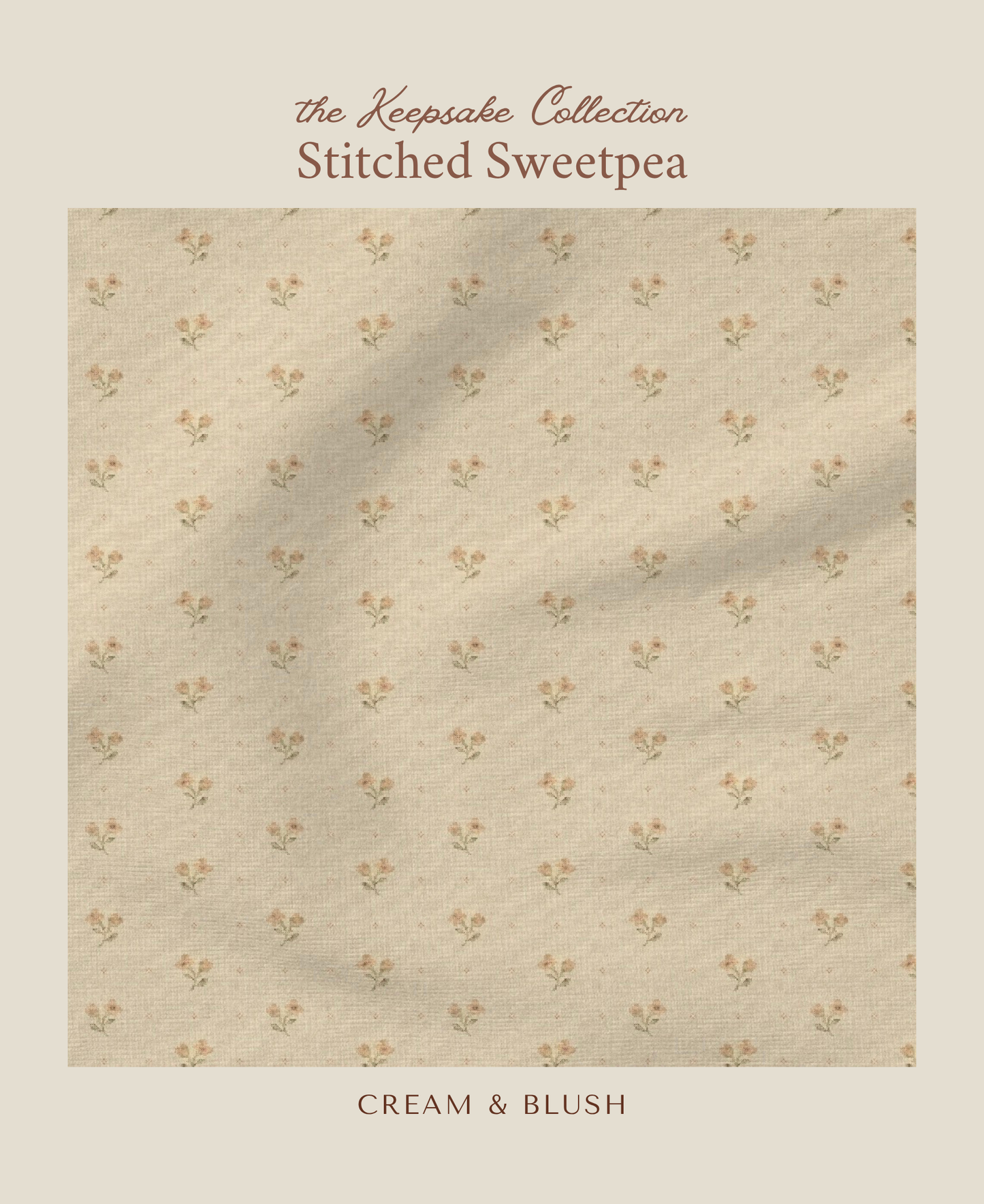 Stitched Sweetpea | Cream & Blush
