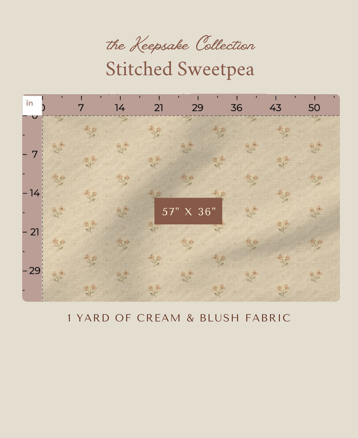 Stitched Sweetpea | Cream & Blush