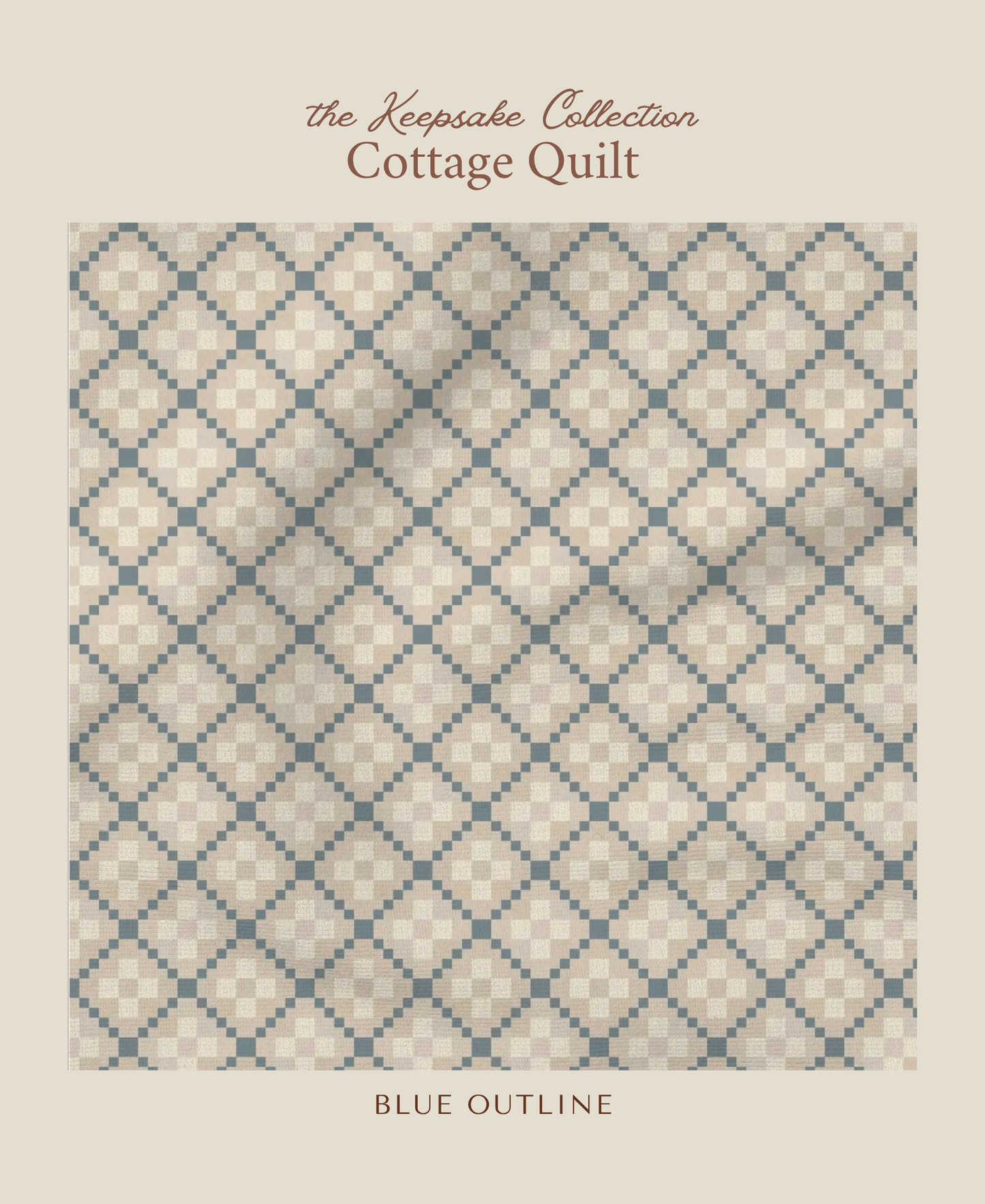 Cottage Quilt | Blue Outline