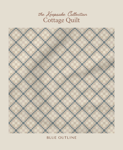 Cottage Quilt | Blue Outline