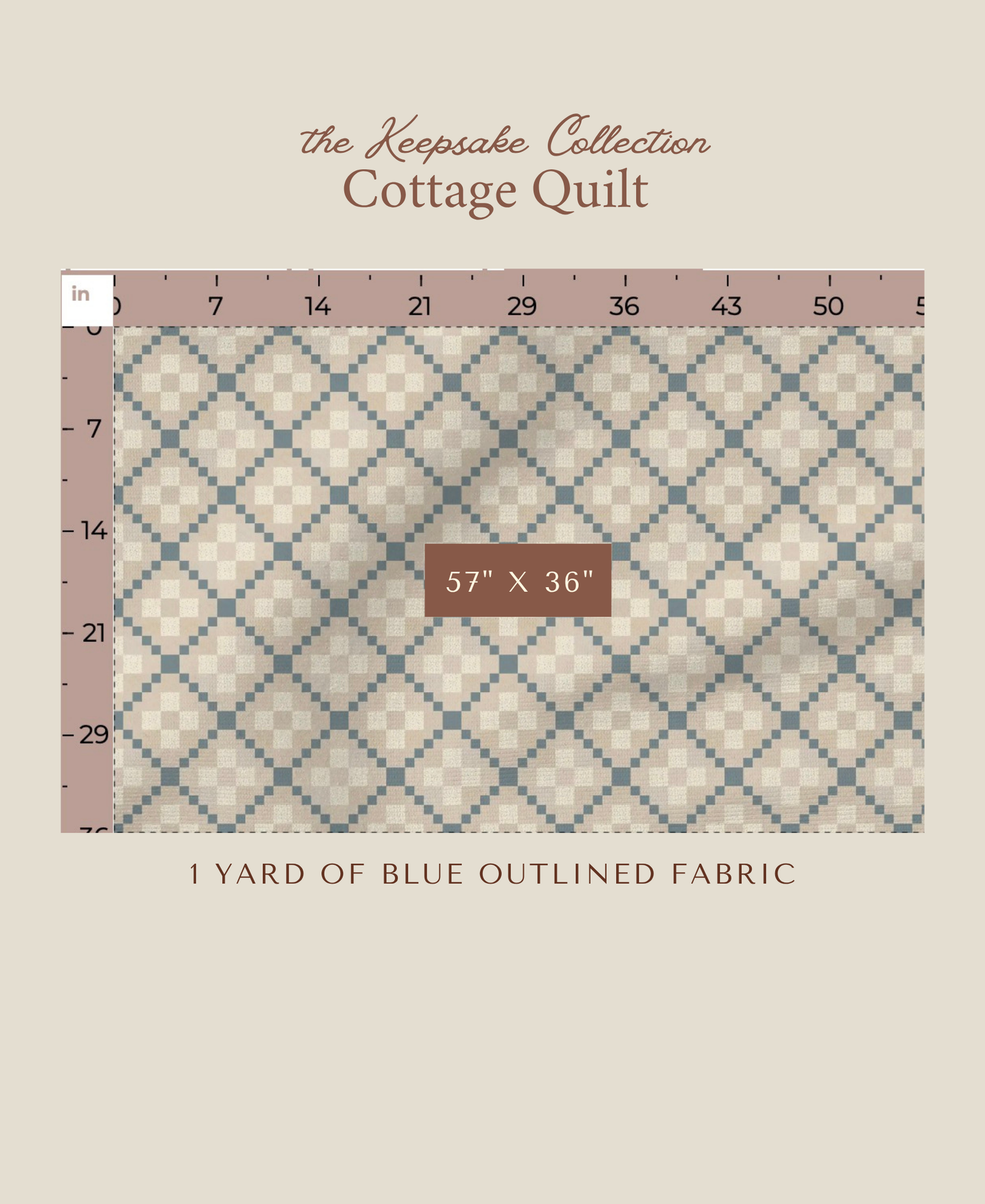 Cottage Quilt | Blue Outline