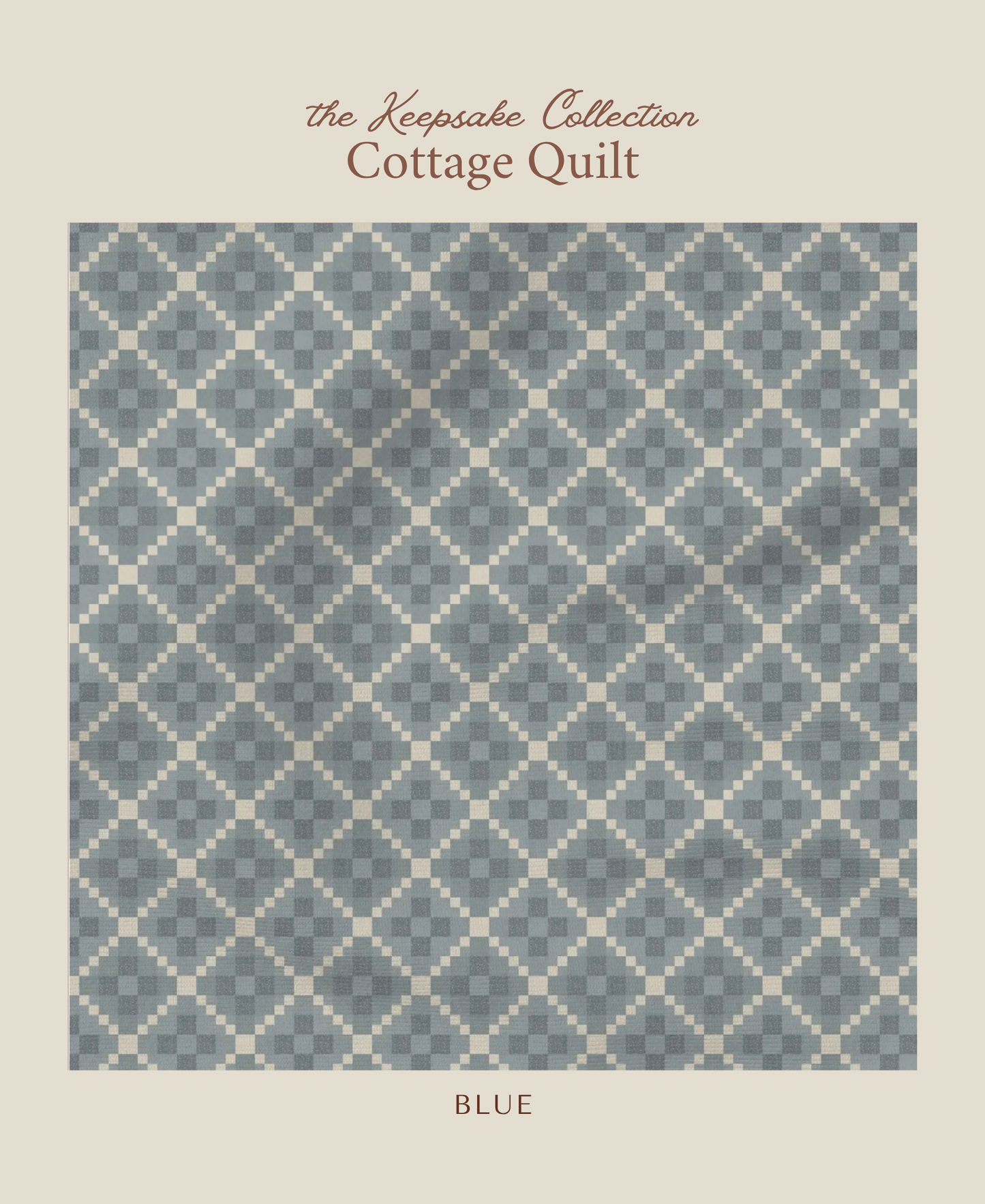 Cottage Quilt | Blue Outlined