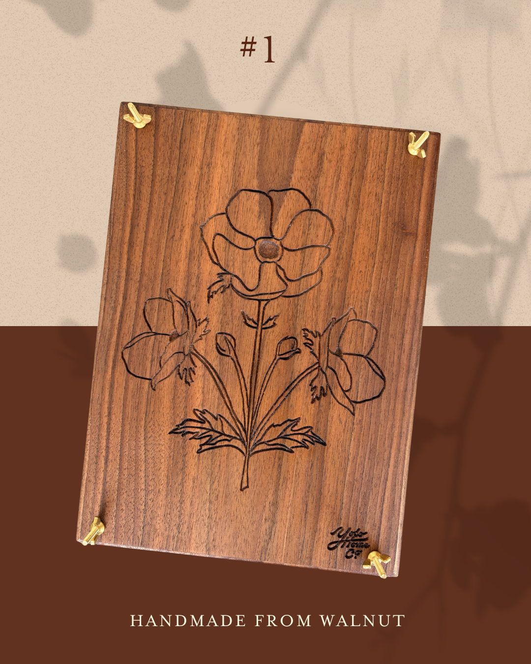 Hand-crafted Engraved Flower Press