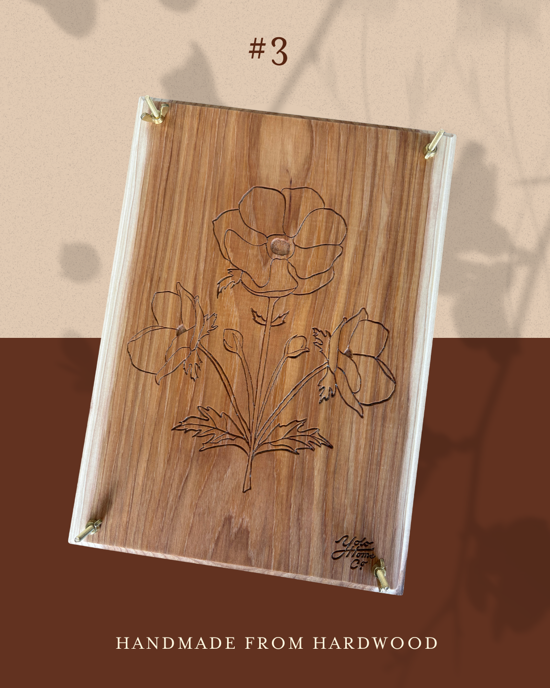 Hand-crafted Engraved Flower Press