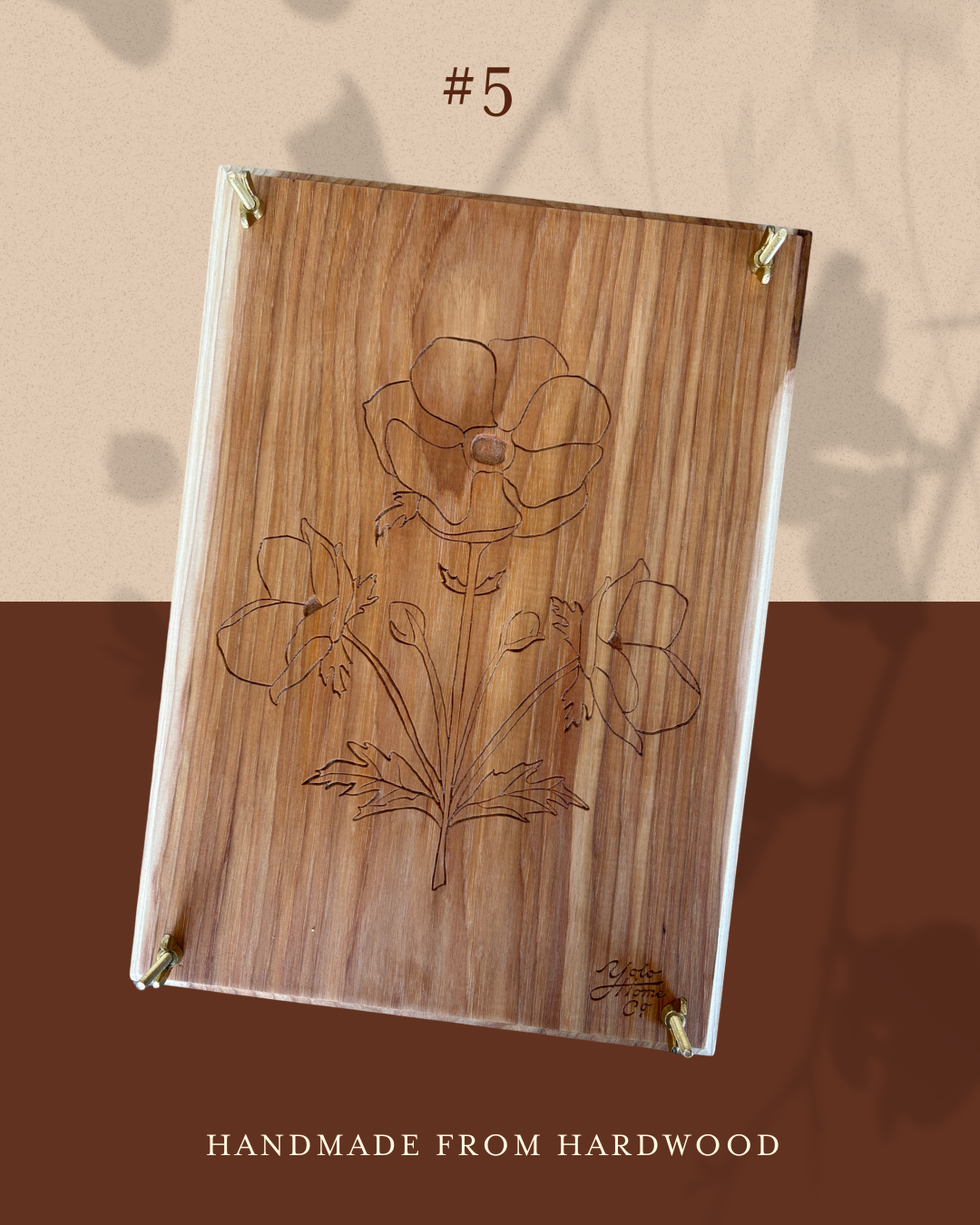 Hand-crafted Engraved Flower Press