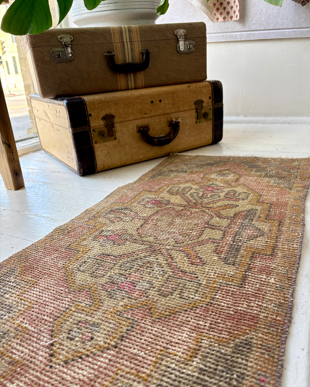 Vintage Turkish Doormat | Blush & Mustard